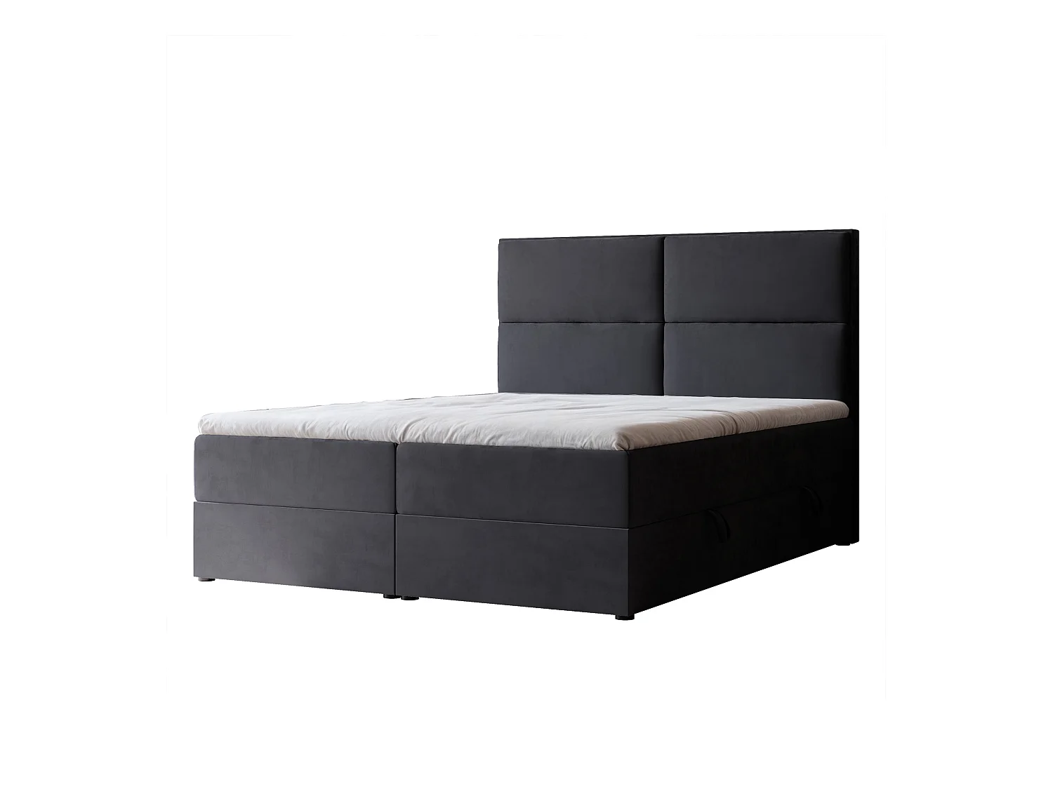 Lit continental rembourré avec surmatelas, noir - 140x200 - ORFEO