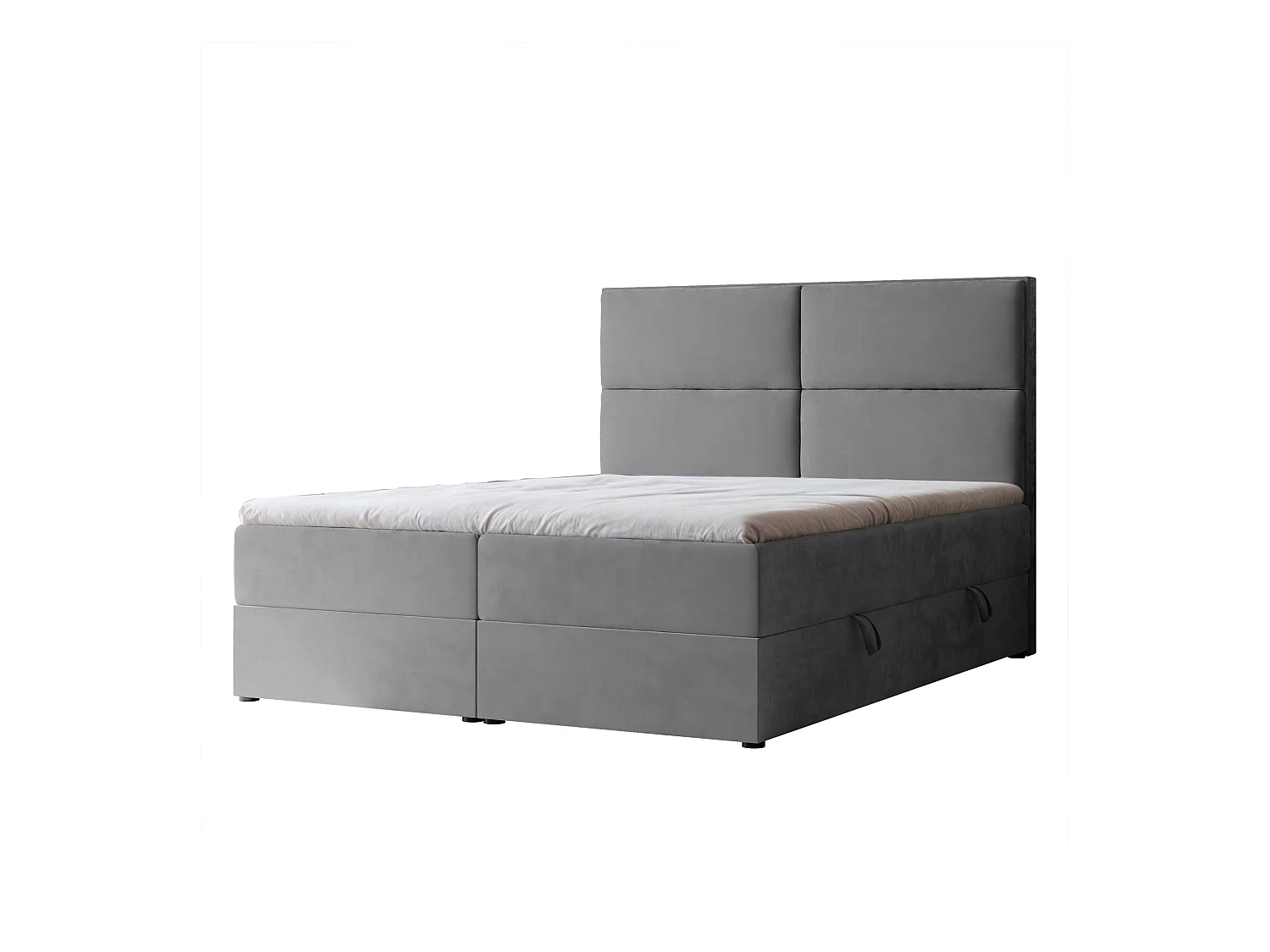 Lit continental rembourré avec surmatelas, gris clair - 120x200 - ORFEO