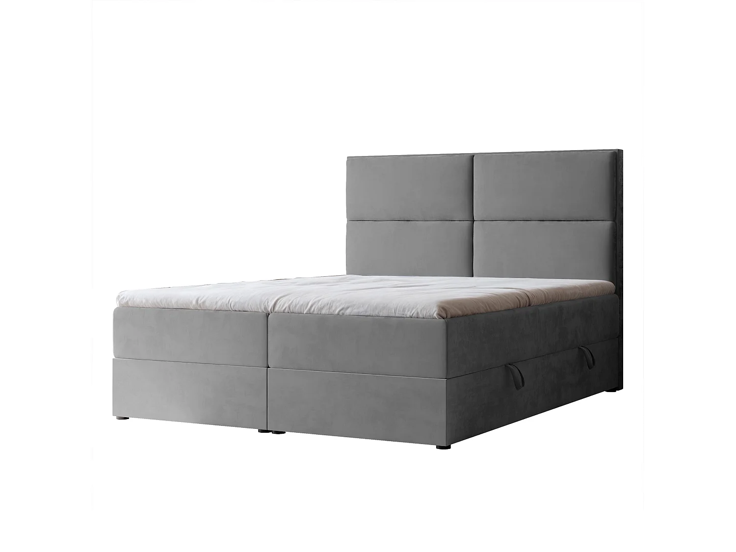 Lit continental rembourré avec surmatelas, gris clair - 120x200 - ORFEO