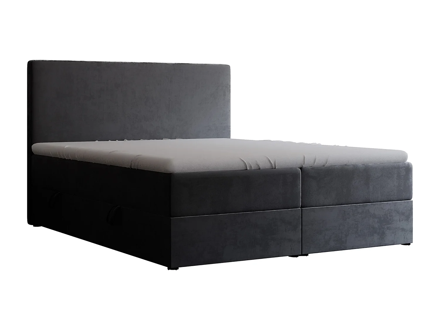 Lit continental rembourré avec surmatelas, gris anthracite - 160x200 - GIULIA