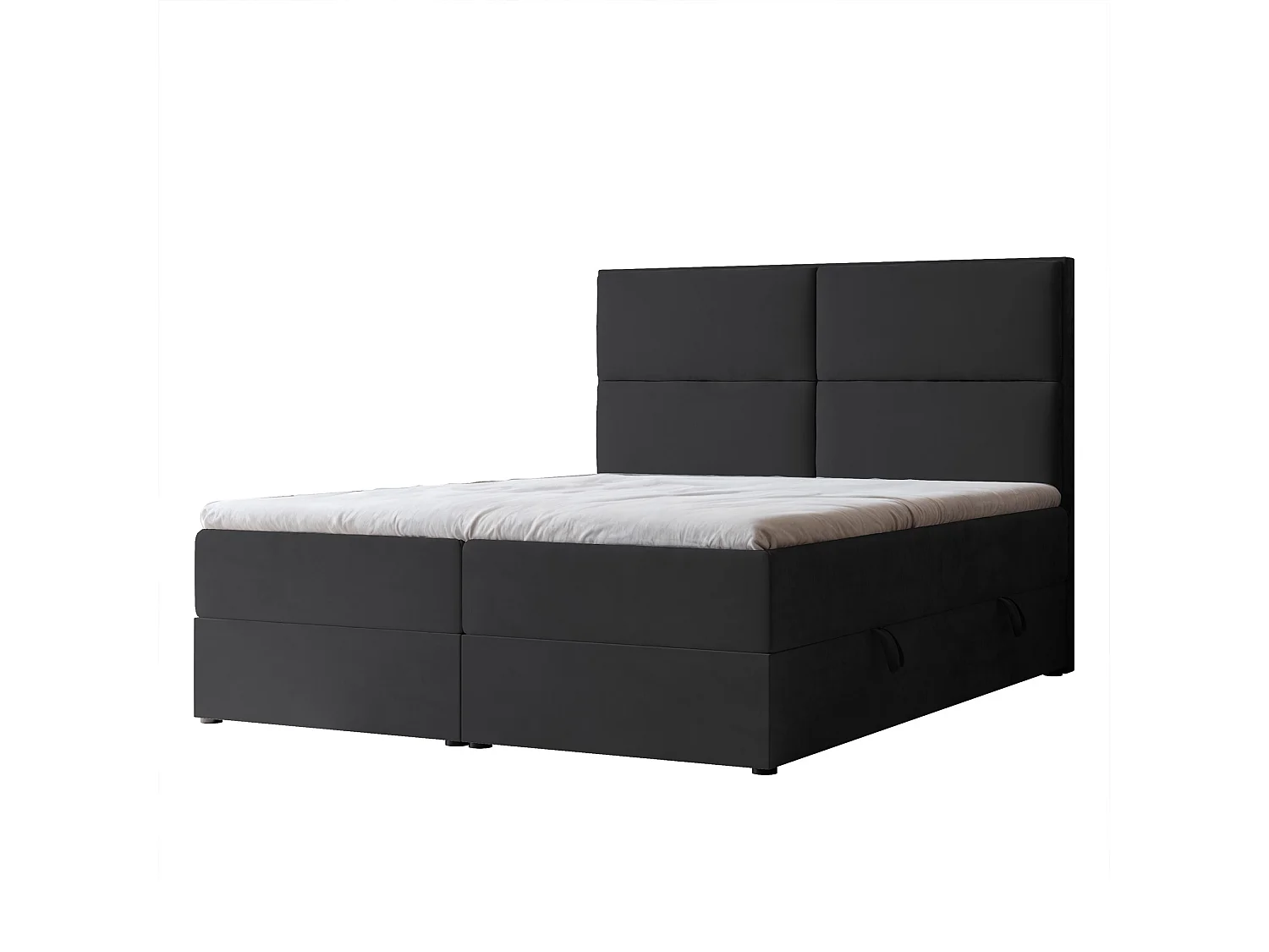 Lit continental rembourré avec surmatelas, gris anthracite - 160x200 - ORFEO