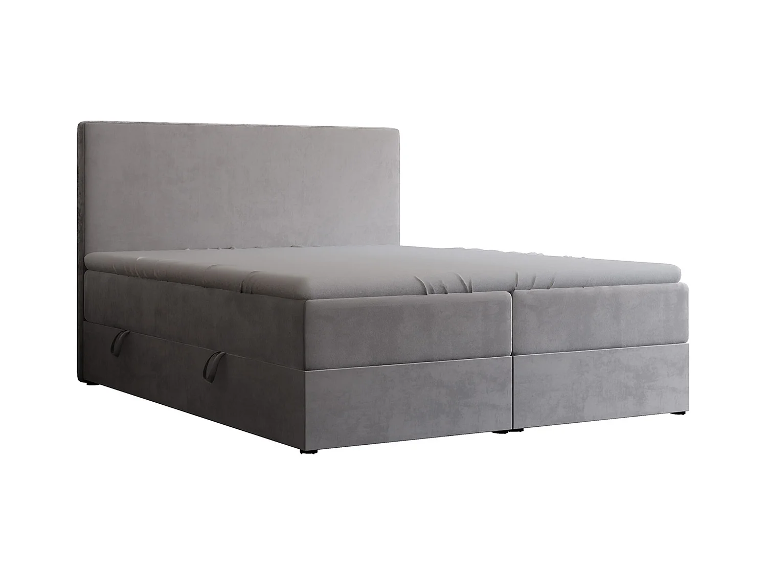 Lit continental rembourré avec surmatelas, gris - 180x200 - GIULIA
