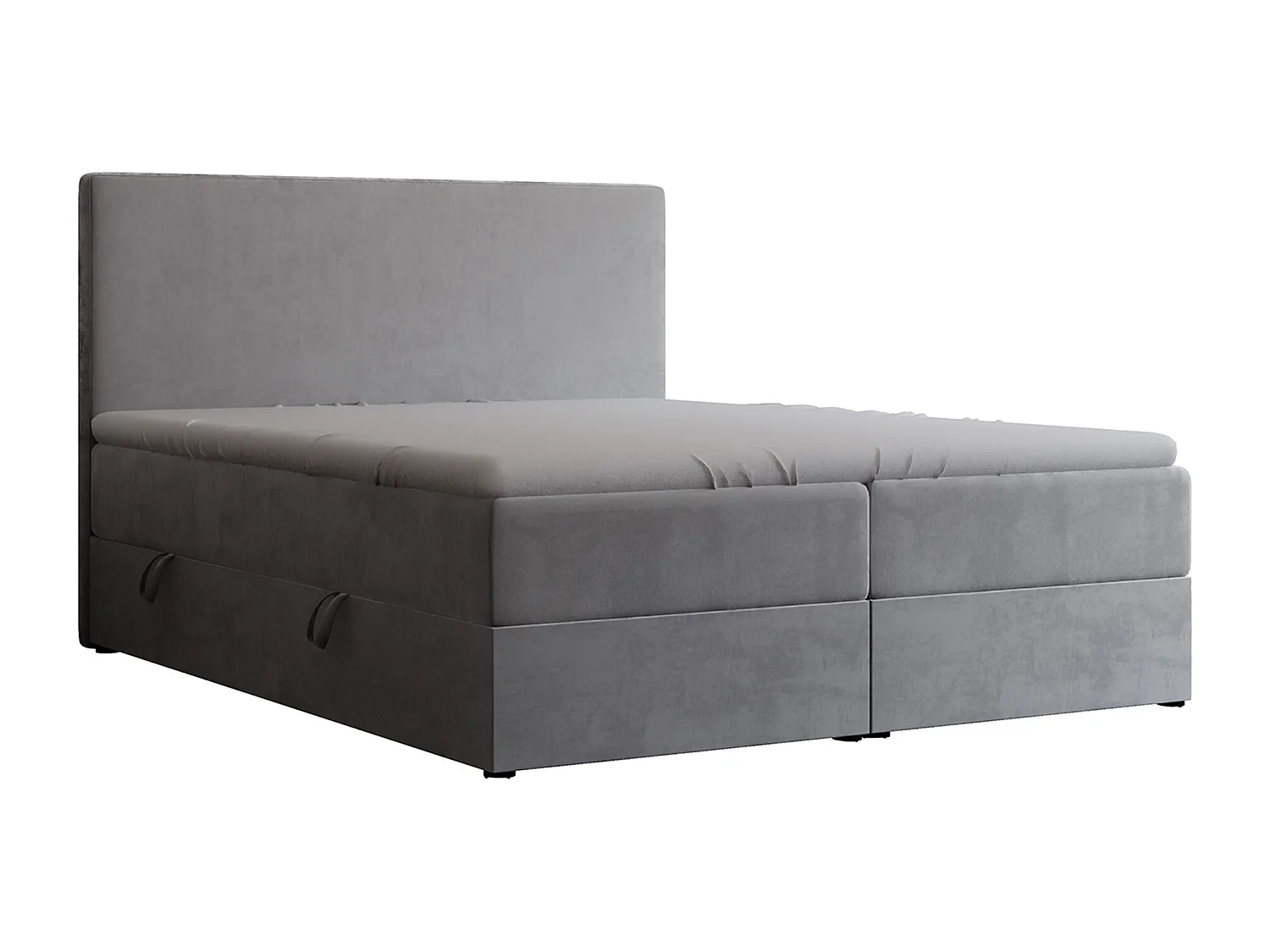 Lit continental rembourré avec surmatelas, gris clair - 120x200 - GIULIA