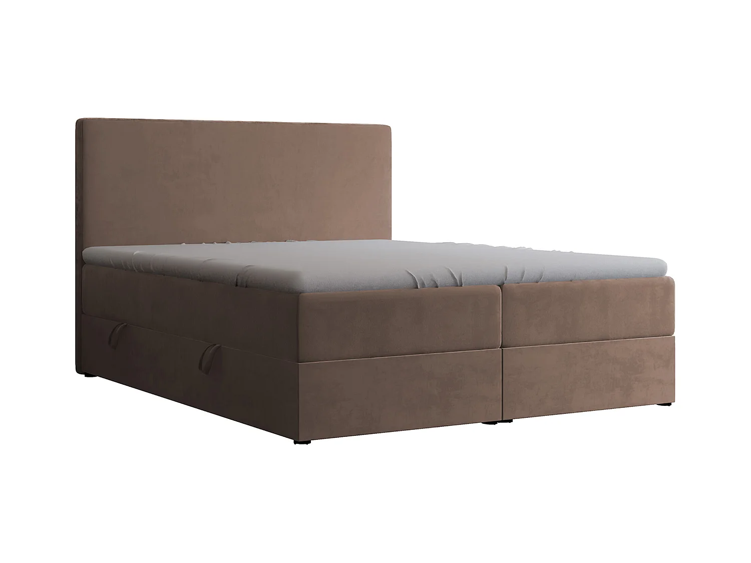 Lit continental rembourré avec surmatelas, marron - 120x200 - GIULIA