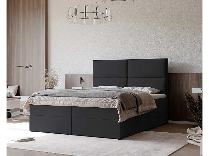 Lit continental rembourré avec surmatelas, gris anthracite - 120x200 - ORFEO