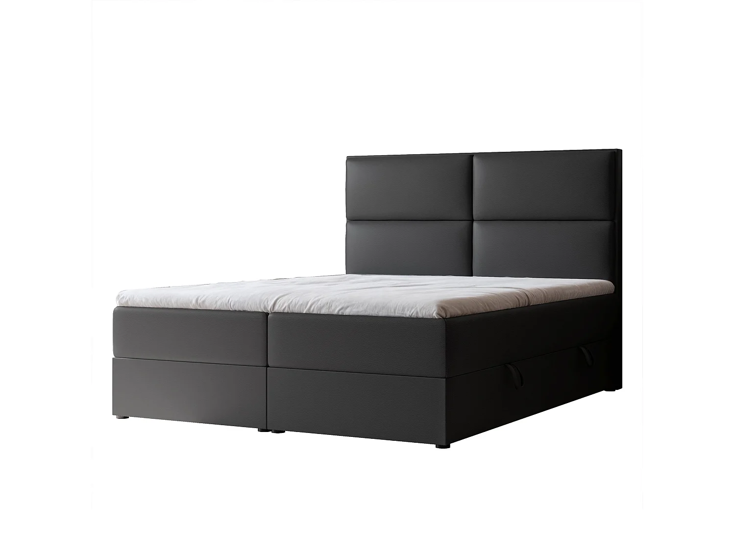 Lit continental rembourré avec surmatelas, noir  - 160x200 - ORFEO