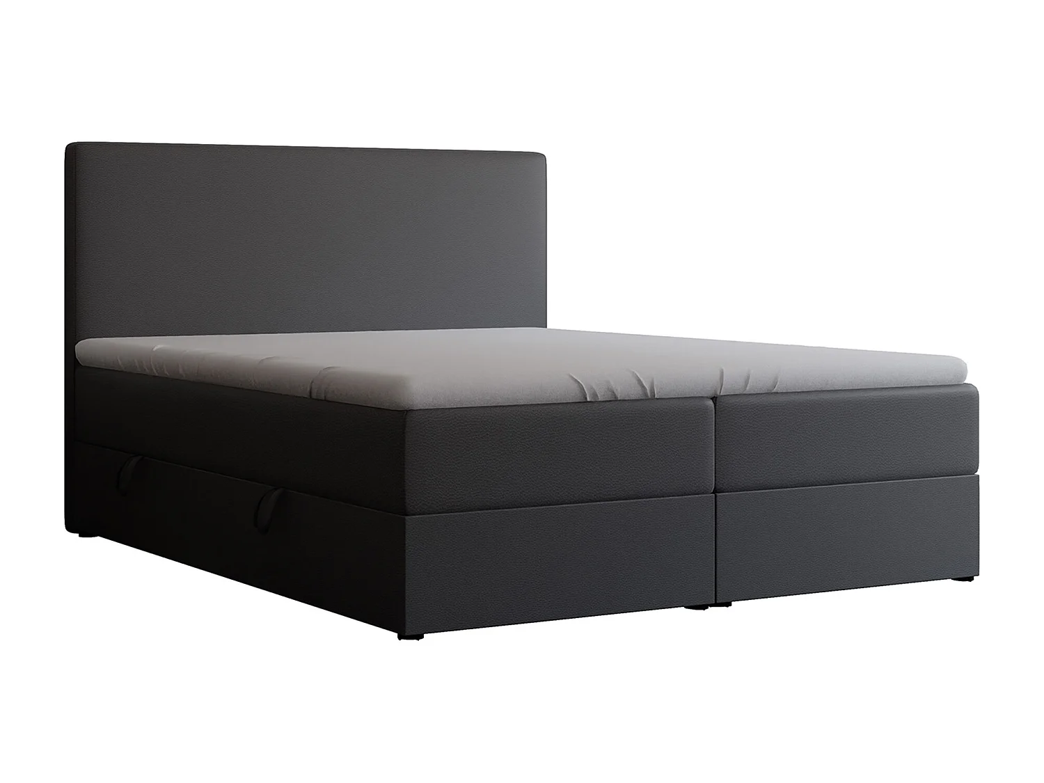 Lit continental rembourré avec surmatelas, noir  - 180x200 - GIULIA