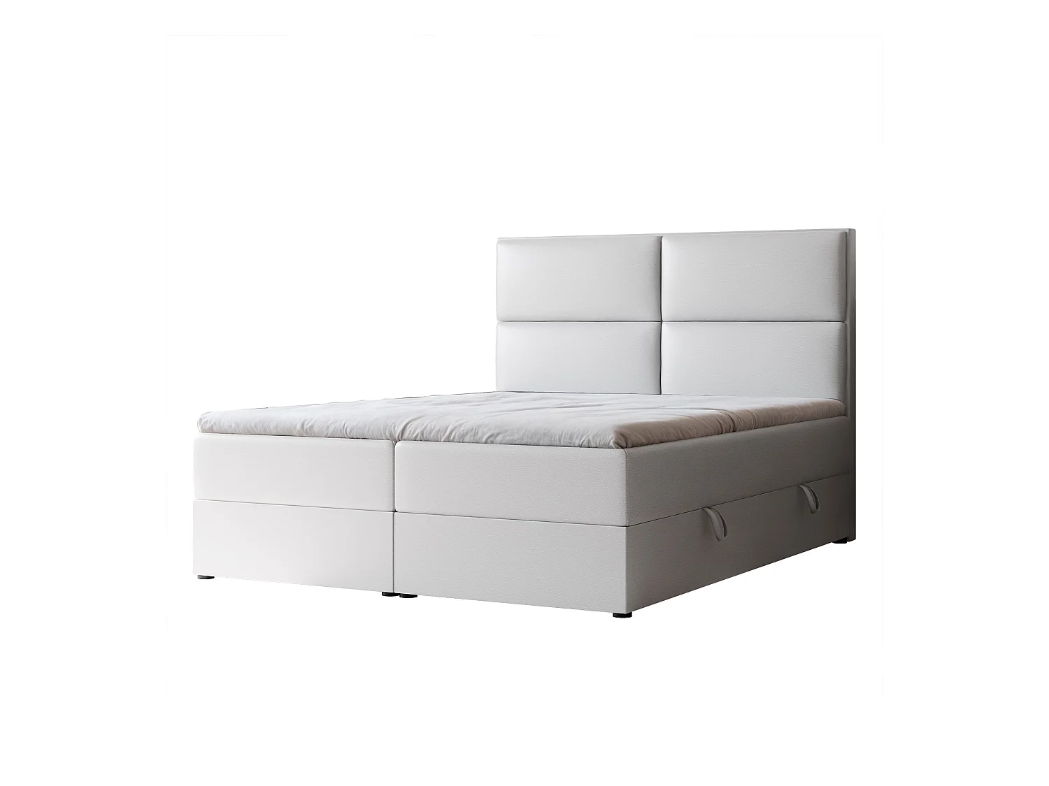 Lit continental rembourré avec surmatelas, blanc  - 120x200 - ORFEO