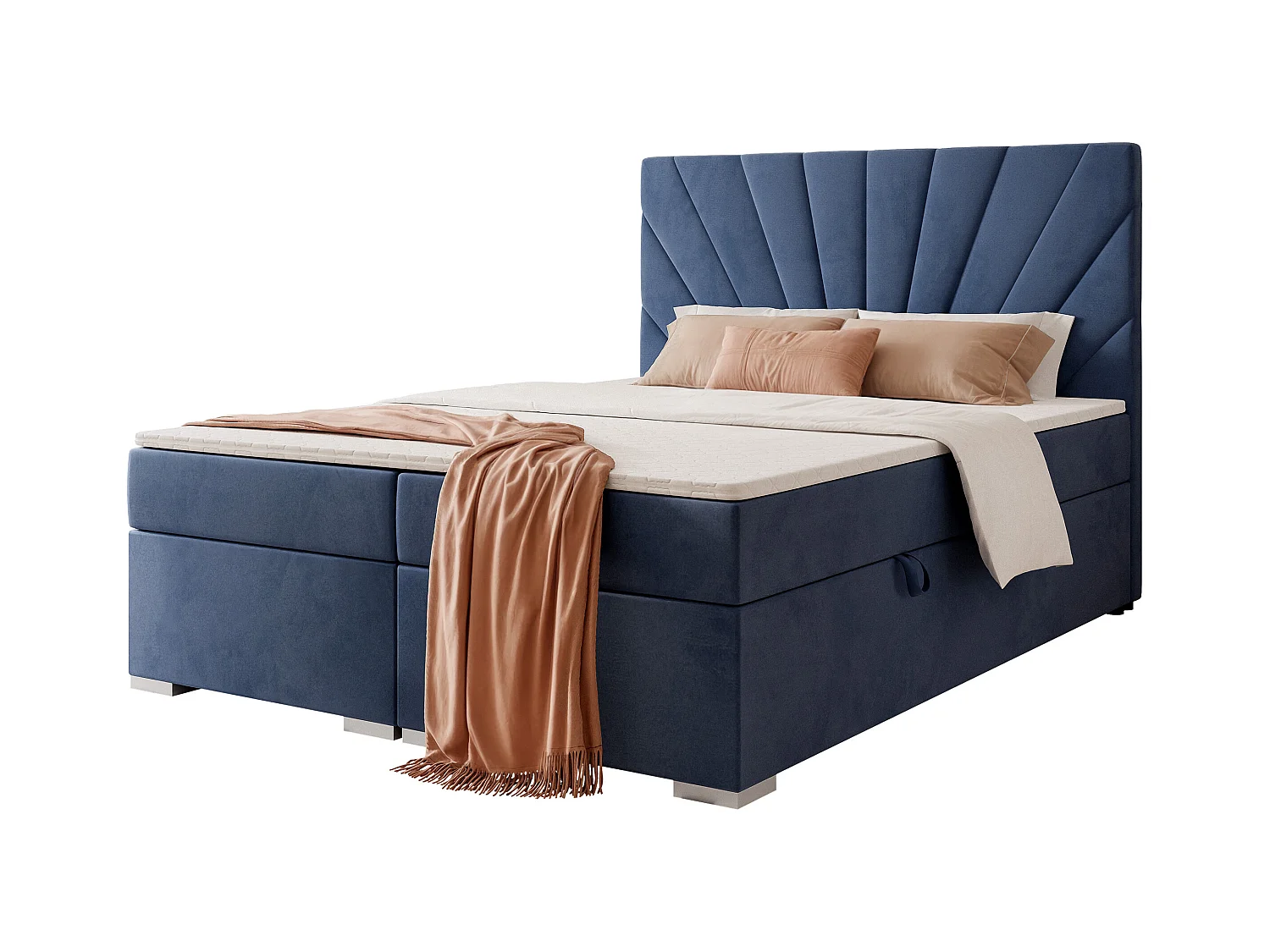 Lit continental rembourré avec surmatelas, bleu - 180x200 - OASIS