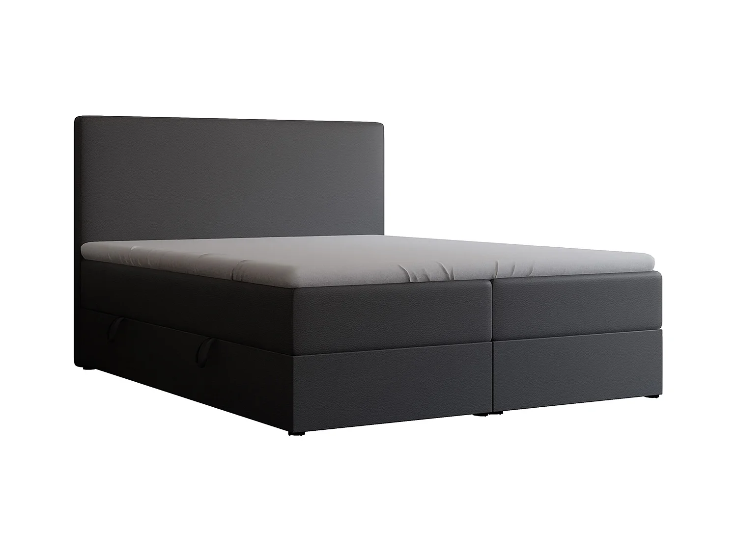 Lit continental rembourré avec surmatelas, noir  - 160x200 - GIULIA