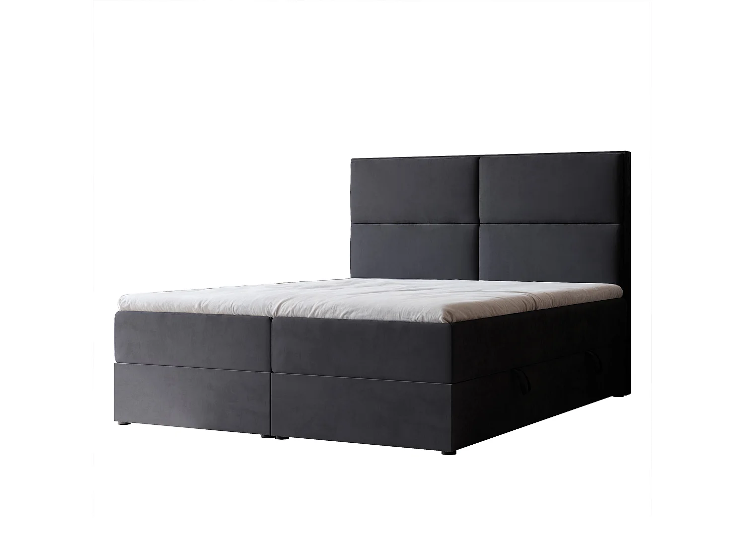 Lit continental rembourré avec surmatelas, noir - 160x200 - ORFEO