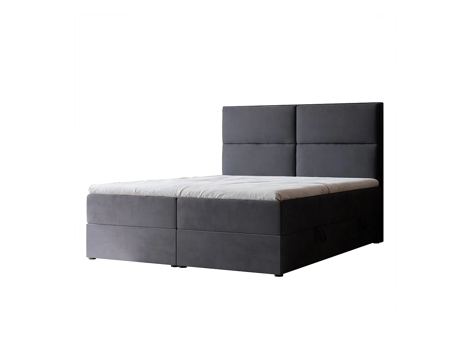 Lit continental rembourré avec surmatelas, gris anthracite - 160x200 - ORFEO