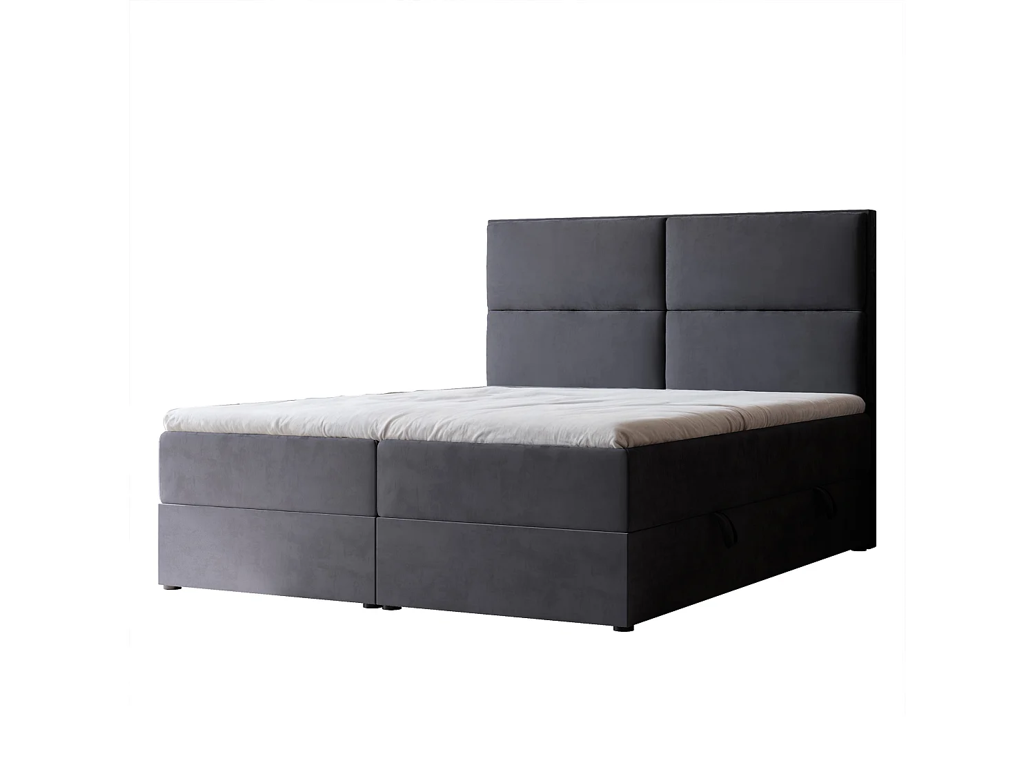 Lit continental rembourré avec surmatelas, gris anthracite - 140x200 - ORFEO