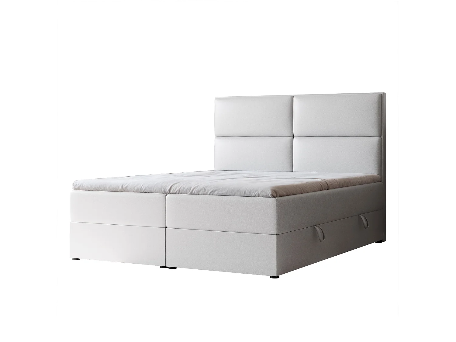 Lit continental rembourré avec surmatelas, blanc  - 140x200 - ORFEO