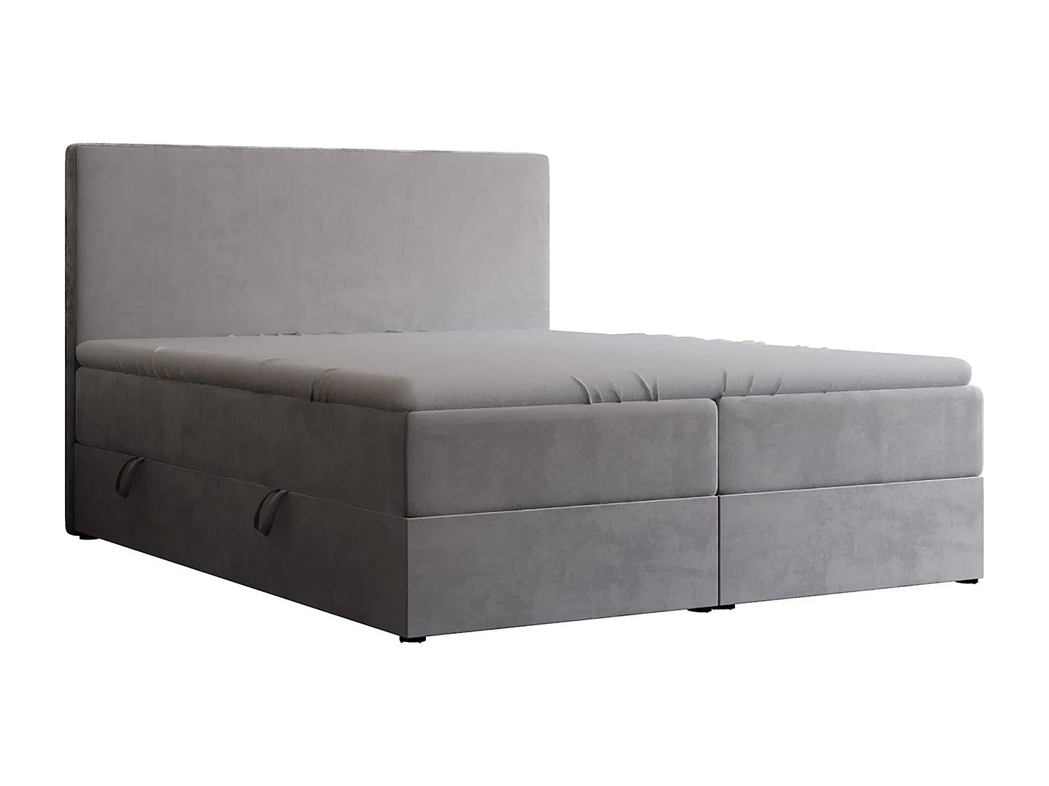 Lit continental rembourré avec surmatelas, gris - 140x200 - GIULIA