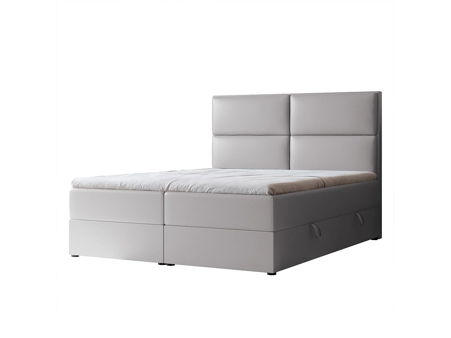 Lit continental rembourré avec surmatelas, gris  - 180x200 - ORFEO
