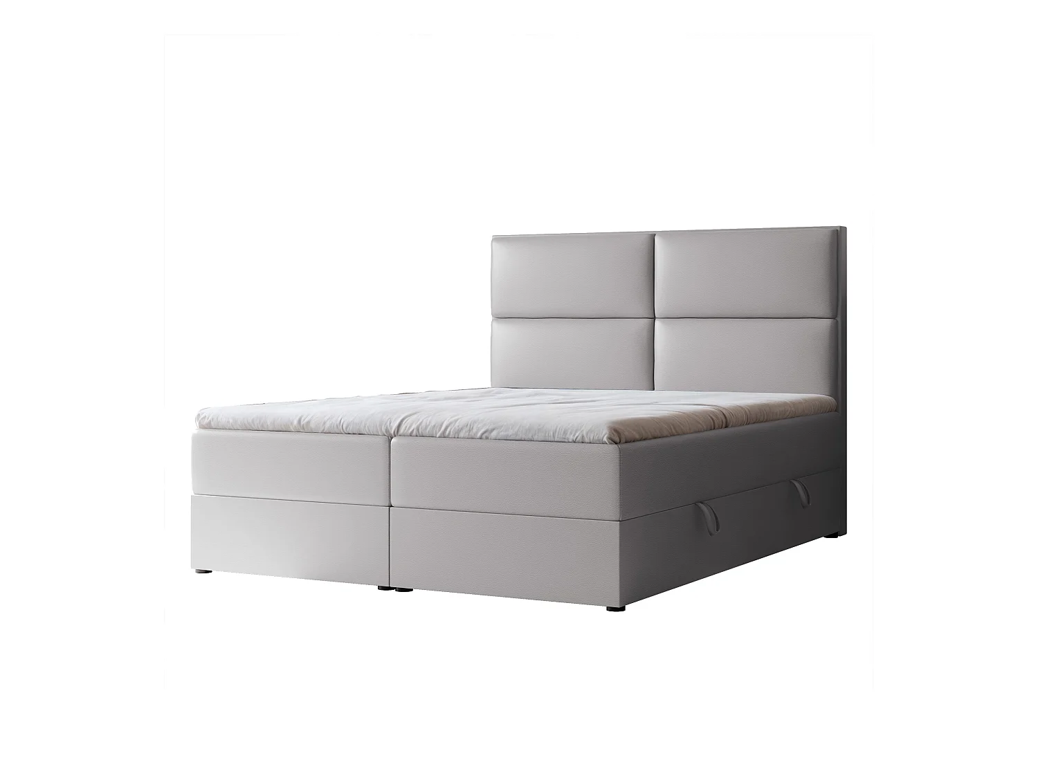 Lit continental rembourré avec surmatelas, gris  - 120x200 - ORFEO