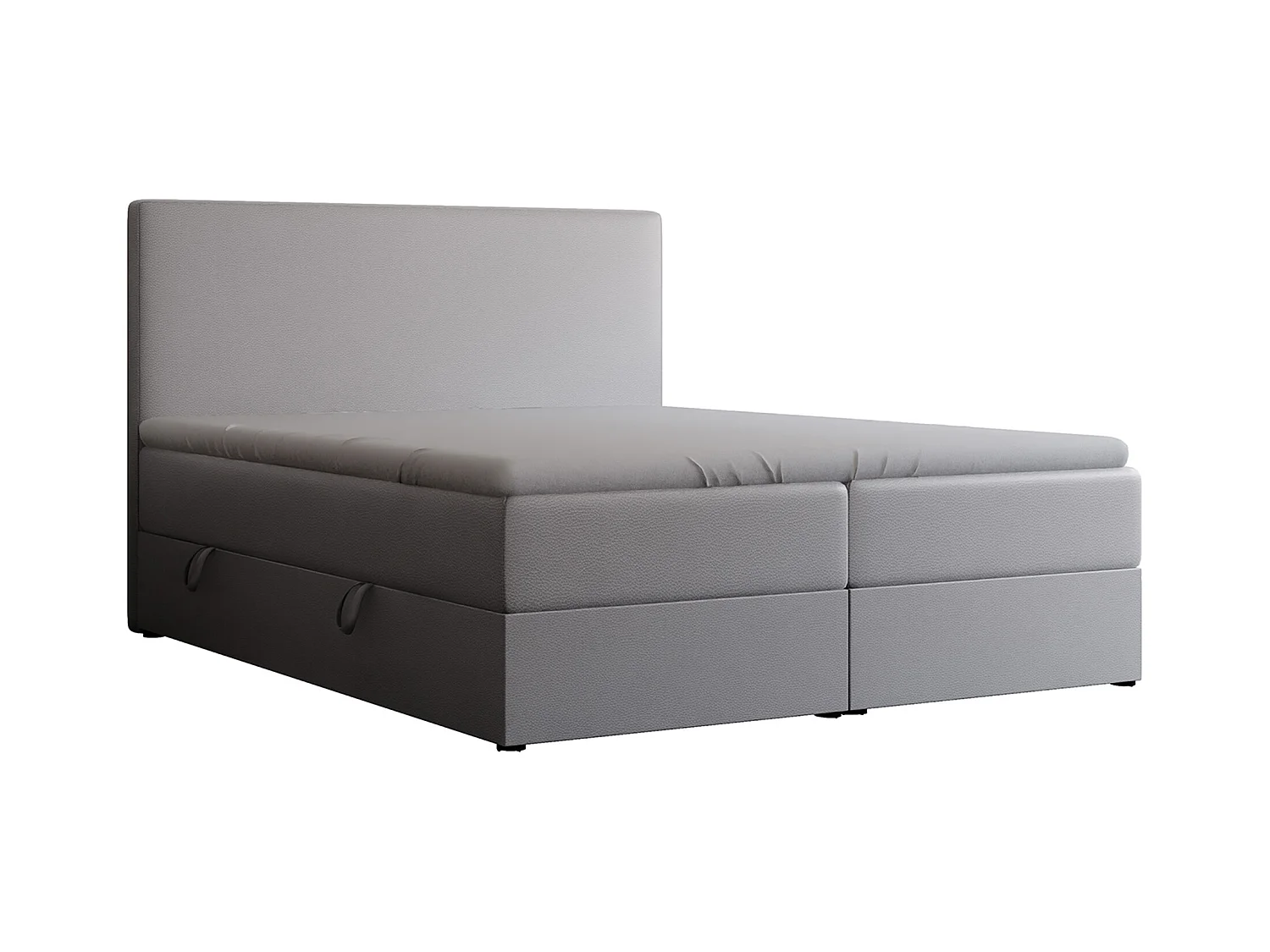 Lit continental rembourré avec surmatelas, gris  - 180x200 - GIULIA