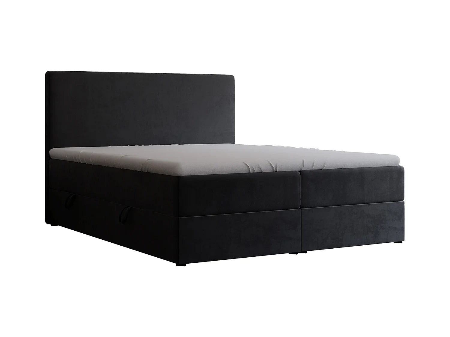Lit continental rembourré avec surmatelas, noir - 160x200 - GIULIA