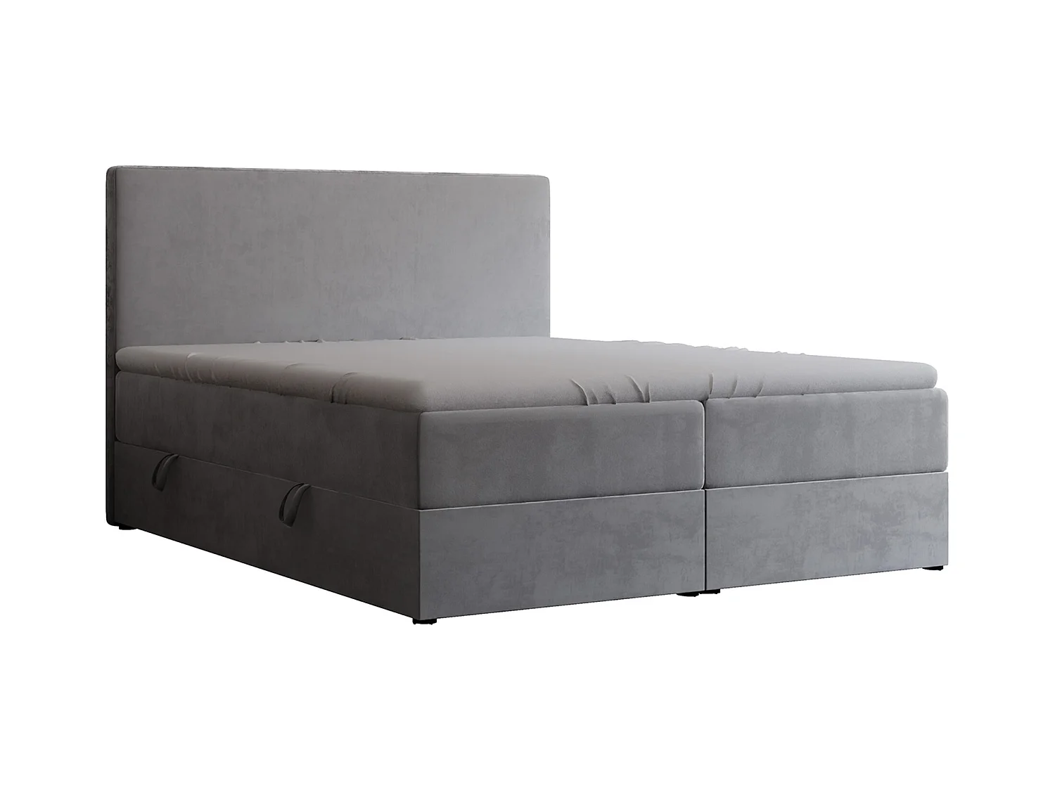 Lit continental rembourré avec surmatelas, gris clair - 140x200 - GIULIA