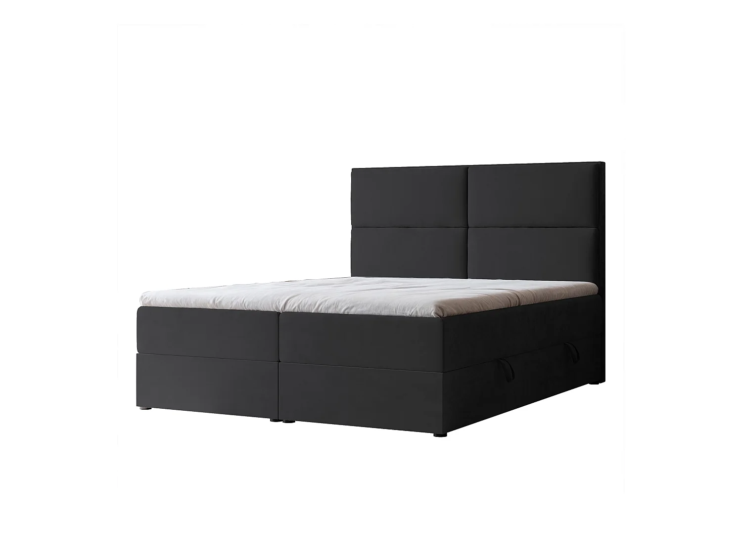 Lit continental rembourré avec surmatelas, gris anthracite - 180x200 - ORFEO