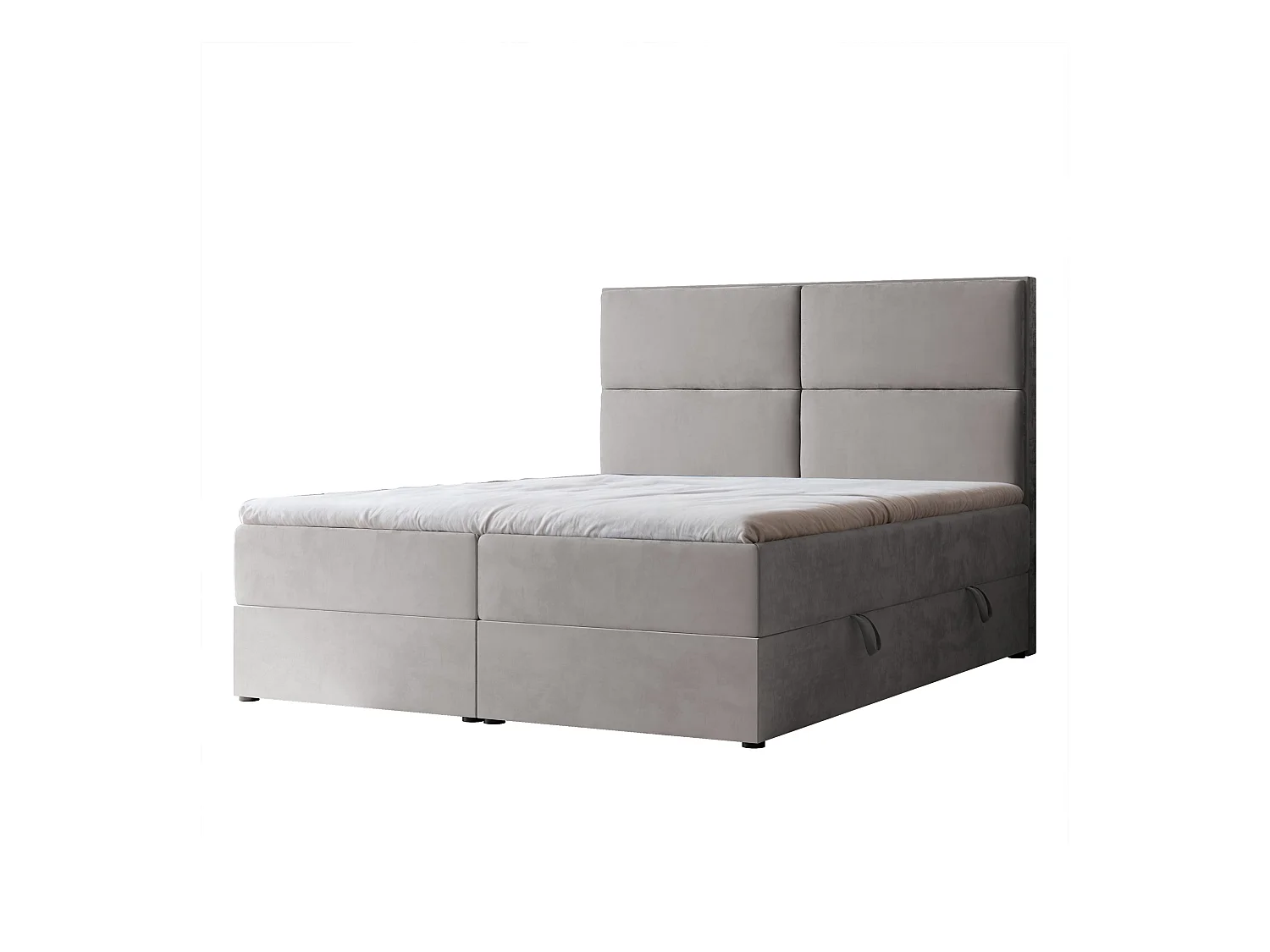 Lit continental rembourré avec surmatelas, gris - 120x200 - ORFEO