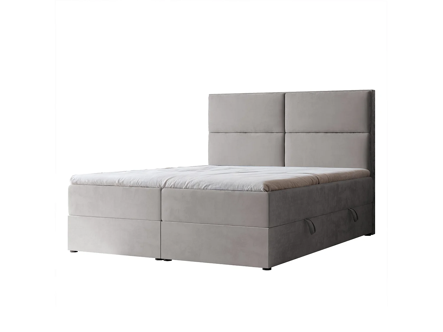 Lit continental rembourré avec surmatelas, gris - 120x200 - ORFEO