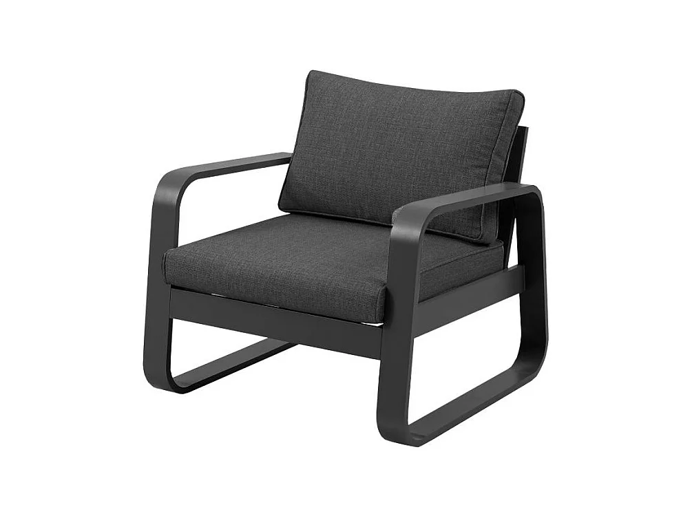 Salon de jardin 5 places gris foncé Auguste