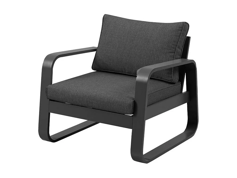 Salon de jardin 5 places gris foncé Auguste