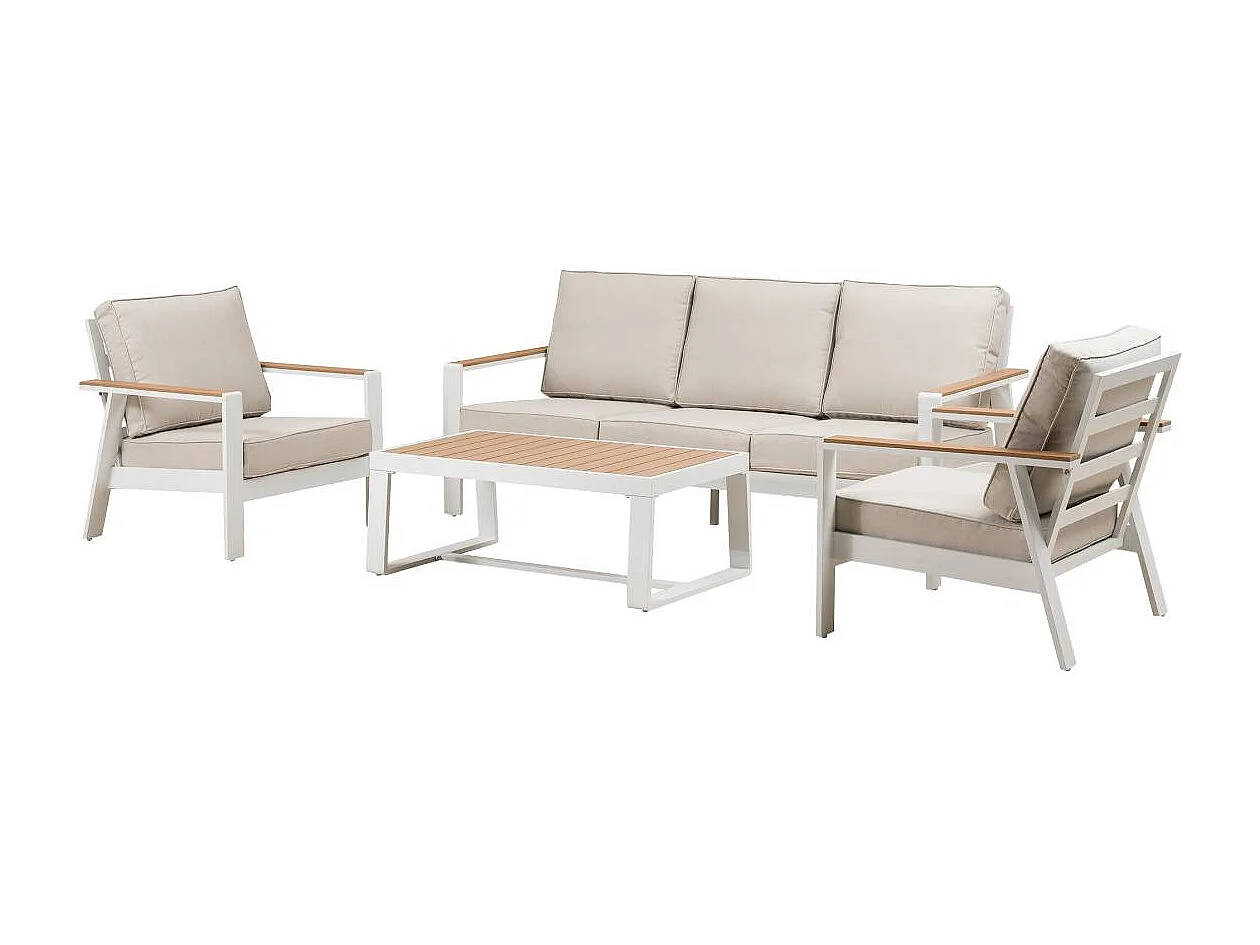 Salon de jardin crème 5 places Orion