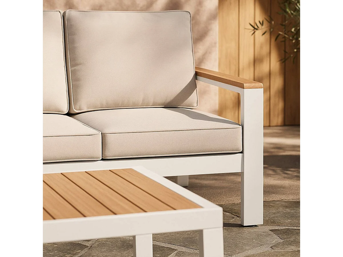 Salon de jardin crème 5 places Orion