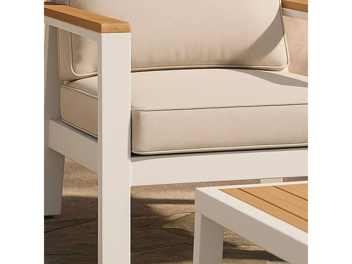 Salon de jardin crème 5 places Orion