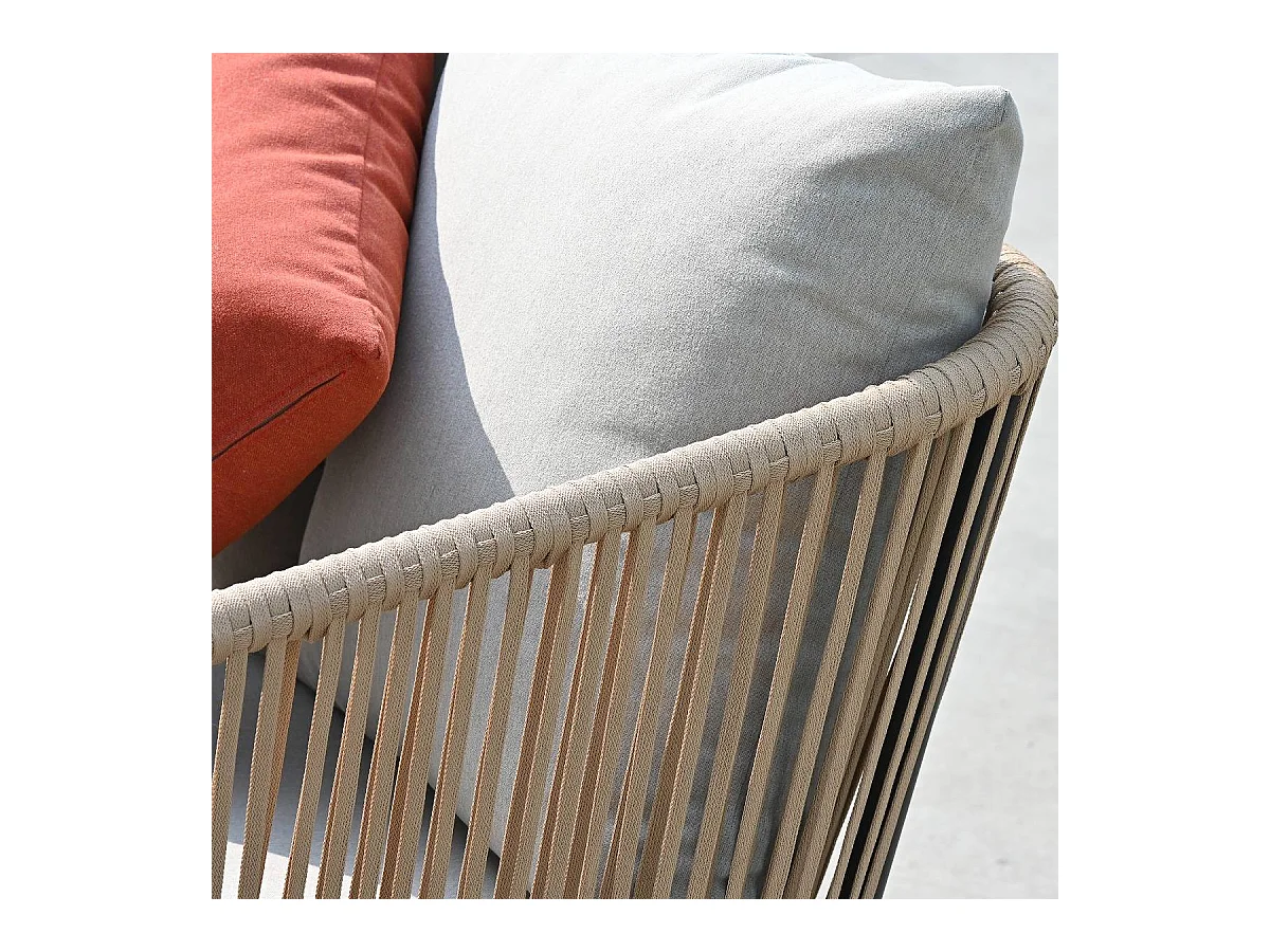 Salon de jardin gris à cordes 5 places Sayen