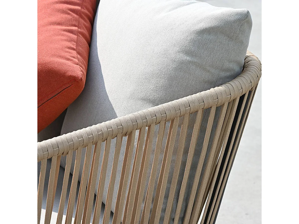 Salon de jardin gris à cordes 5 places Sayen