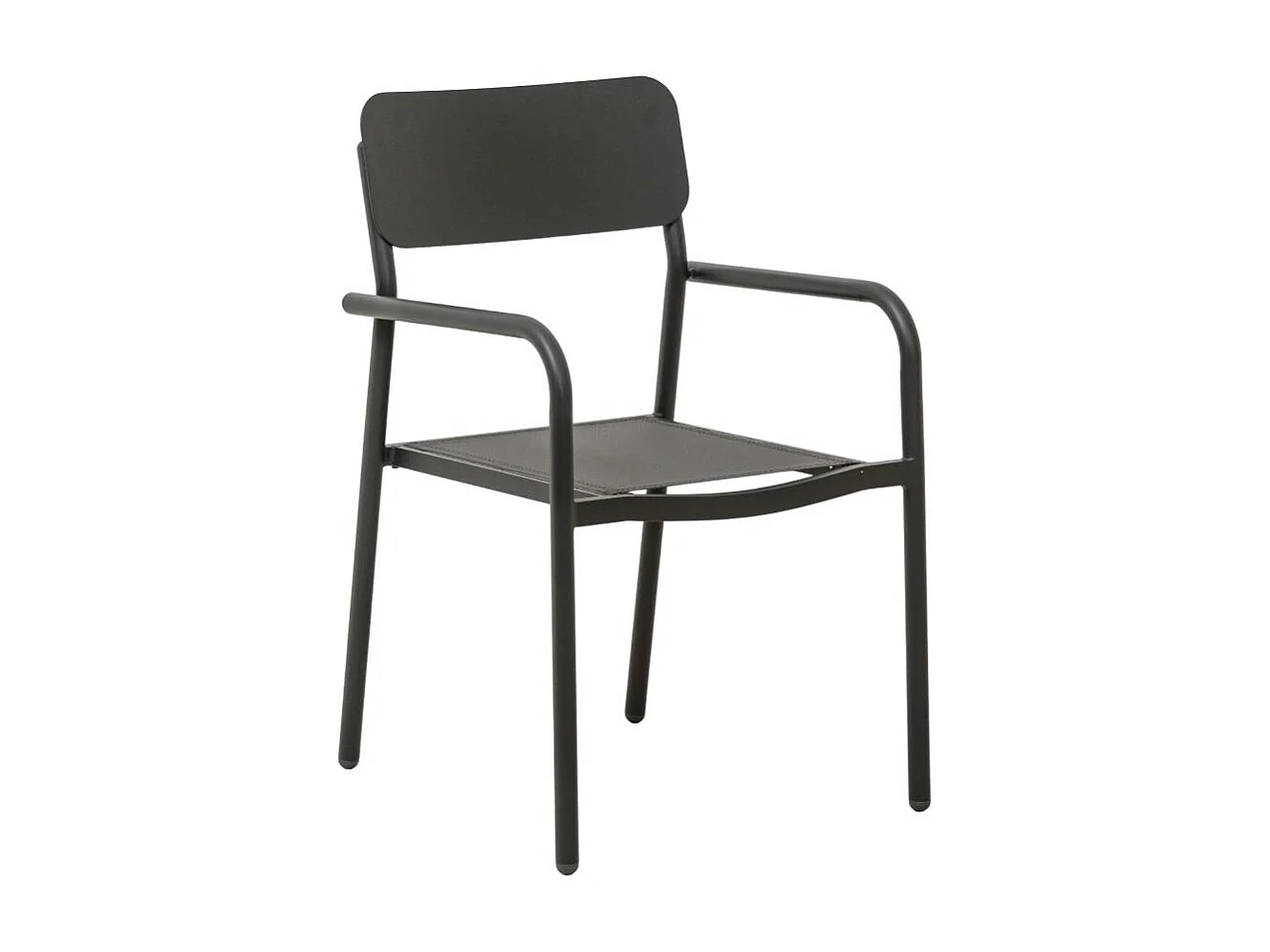 Silla de jardín en aluminio gris Kaïa (lote de 2)