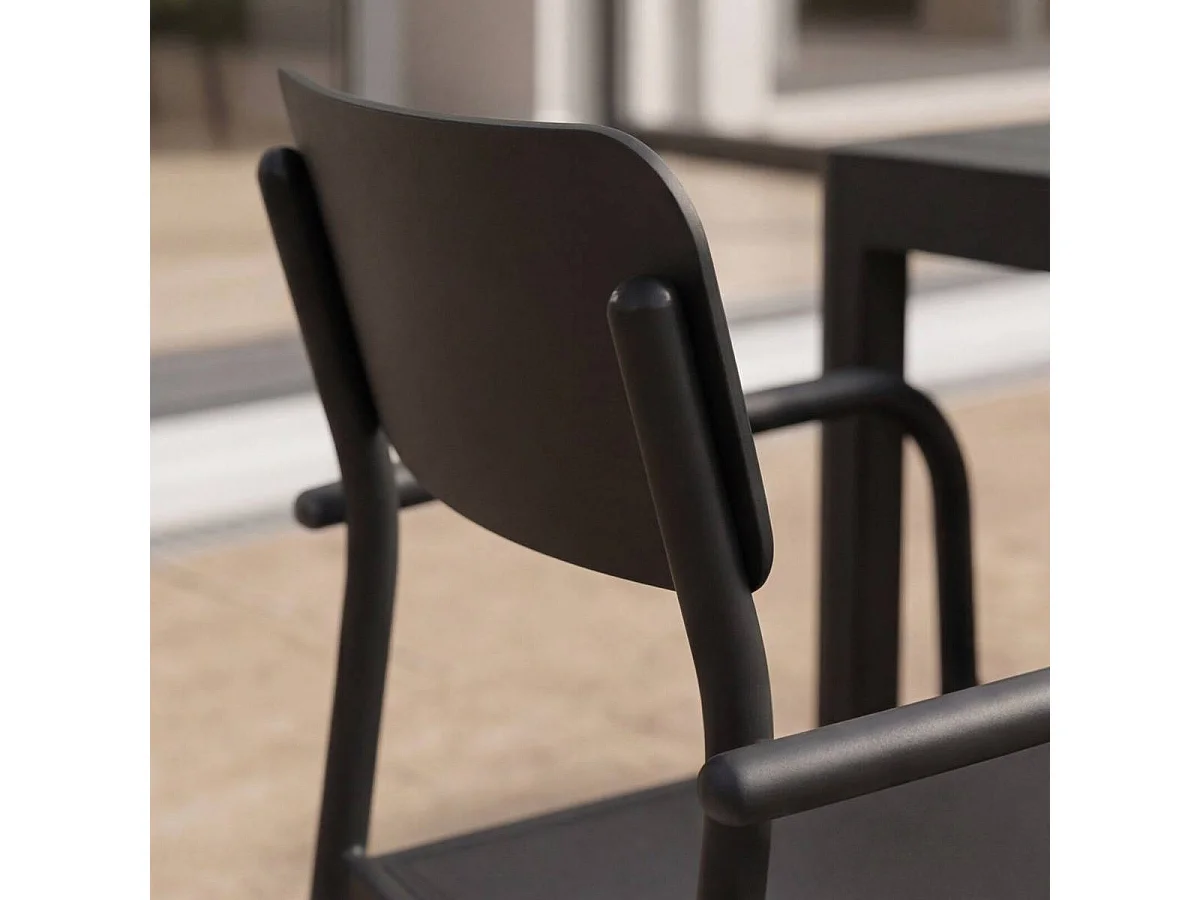 Chaise de jardin en aluminium gris  Kaïa (lot de 2)