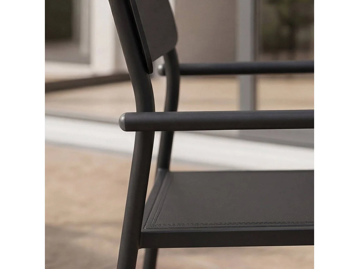 Chaise de jardin en aluminium gris  Kaïa (lot de 2)