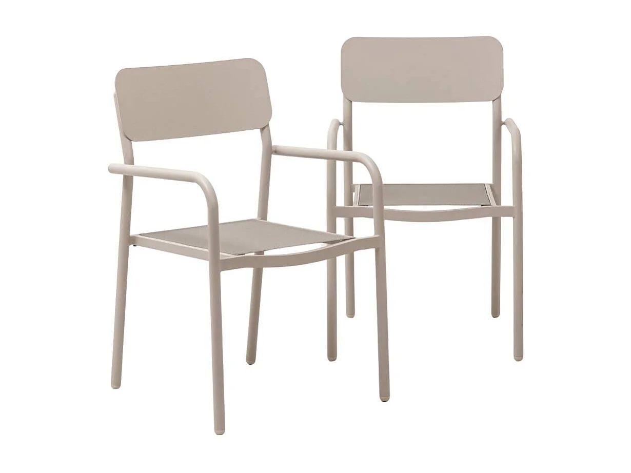 Chaise de jardin en aluminium taupe Kaïa (lot de 2)