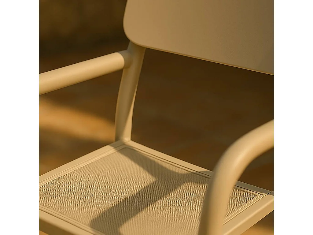 Chaise de jardin en aluminium taupe Kaïa (lot de 2)