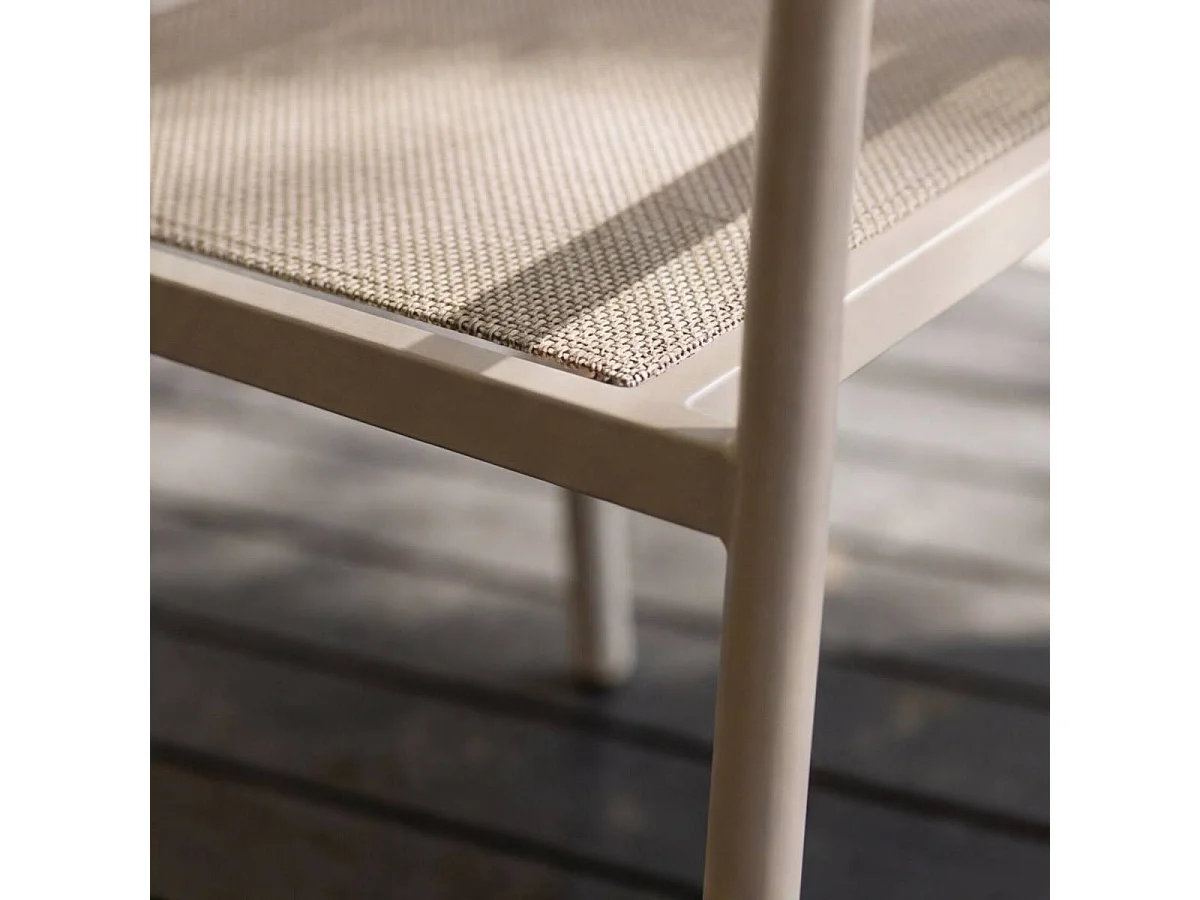 Chaise de jardin en aluminium taupe Kaïa (lot de 2)