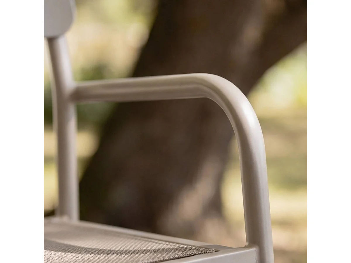 Chaise de jardin en aluminium taupe Kaïa (lot de 2)