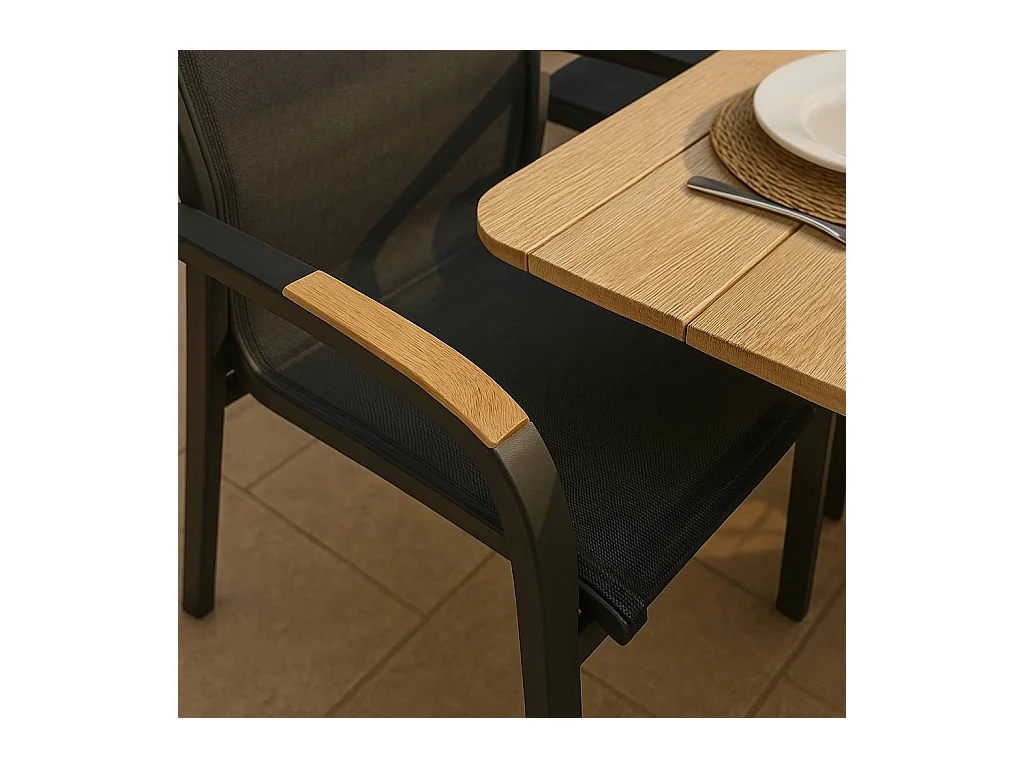 Chaise de jardin en aluminium gris foncé Ayden (lot de 2)