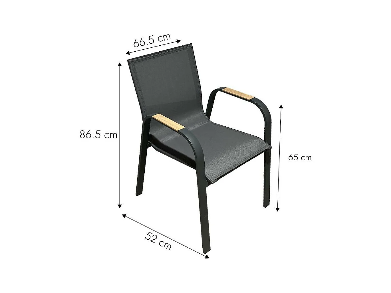 Chaise de jardin en aluminium gris foncé Ayden (lot de 2)