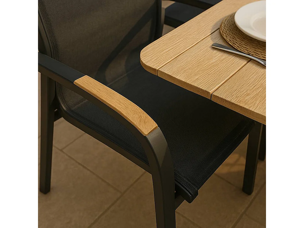 Chaise de jardin en aluminium gris foncé Ayden (lot de 2)