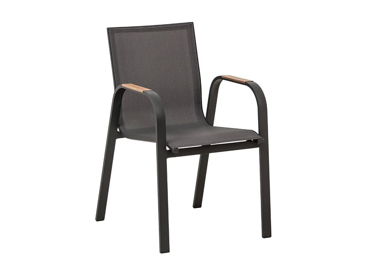 Chaise de jardin en aluminium gris foncé Ayden (lot de 2)