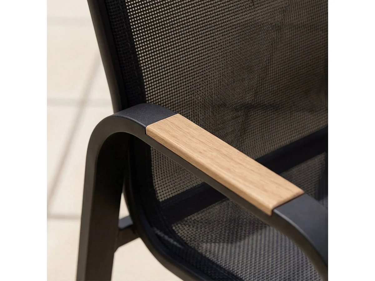 Silla de jardín en aluminio gris oscuro Ayden (set de 2)