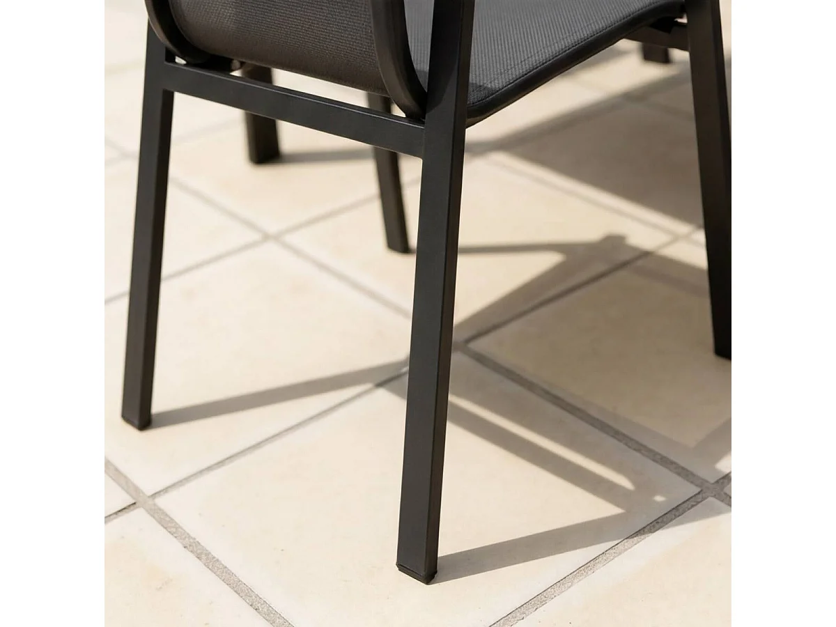 Silla de jardín en aluminio gris oscuro Ayden (set de 2)