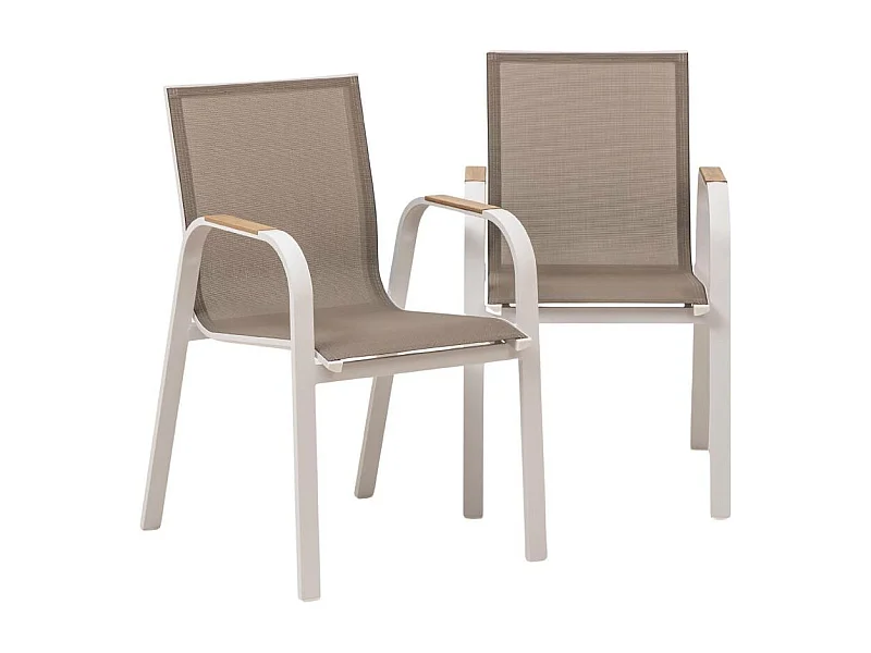 Chaise de jardin taupe en aluminium Ayden (lot de 2)