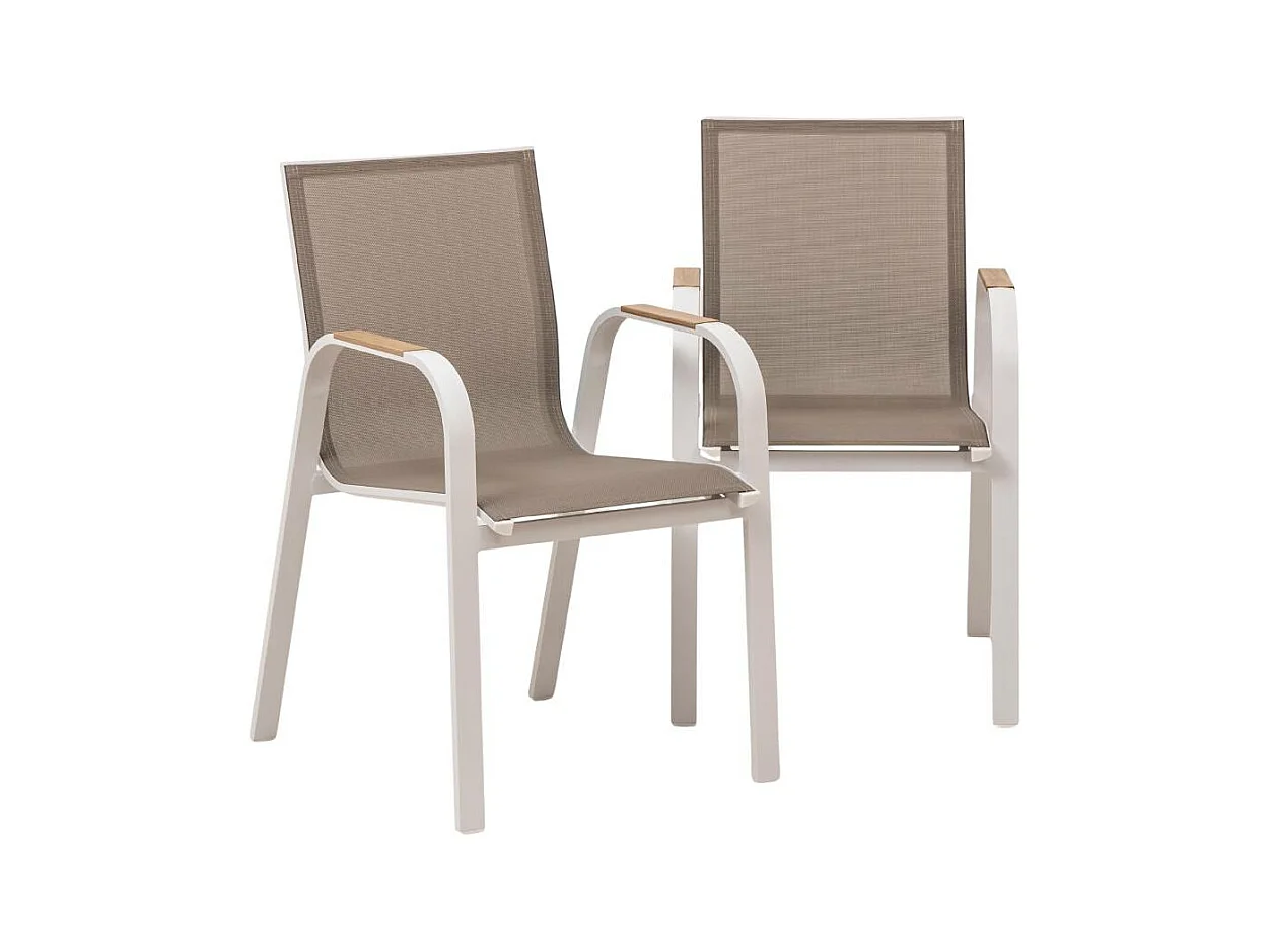 Chaise de jardin taupe en aluminium Ayden (lot de 2)