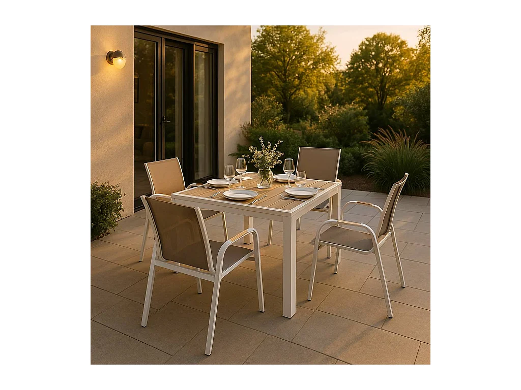 Chaise de jardin taupe en aluminium Ayden (lot de 2)